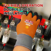 GOL-SIV 400V Electrical Gloves (3 Pairs, XL), Flame Retardant Low Voltage Insulated Gloves, High Grip Rubber Safety Work Gloves for EV, Solar, HVAC & Panel Maintenance
