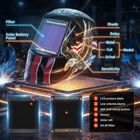 GOL-SIV Auto Darkening Welding Helmet-True Color Large Viewing Screen 4×4 -Solar&Battery Power-Welding Mask 4 Sensor-Adjustable Shade 9/9-13 Welder Hood For SMAW, MIG, TIG, GTAW