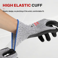 GOL-SIV A3 Cut Resistant Gloves, Double-Layer Nitrile-Coated Safety Gloves For Automotive Repair, Heavy Machinery Processing, Logistics Handling, Woodworking, Durable, Machine Washable, M