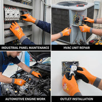 GOL-SIV 400V Electrical Gloves (3 Pairs, XL), Flame Retardant Low Voltage Insulated Gloves, High Grip Rubber Safety Work Gloves for EV, Solar, HVAC & Panel Maintenance