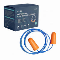GOL-SIV Corded Foam Ear Plugs NRR 33dB Maximum Noise Reduction, Individually Wrapped (50 Pairs), Safety Hearing Protection for Work, Power Tools, Yard & Shooting, Orange