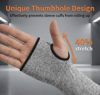GOL-SIV Cut Resistant Sleeves With Thumb Hole, Arm Protectors For Thin Skin And Bruising, Gardening Sleeves For Women, Men, Elderly (17.7in, Grey)