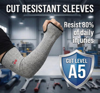 GOL-SIV Arm Protectors For Thin Skin And Bruising, Kevlar Sleeves. A5 Level Cut Resistant Arm Sleeves For Gardening, Welding, Kitchen (Grey, 17.7 In)