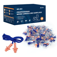 GOL-SIV Silicone Corded Ear Plugs, 100 Pairs, SNR 32dB, Orange