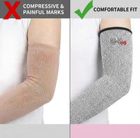 GOL-SIV Arm Protectors For Thin Skin And Bruising, Cut Resistant Sleeves For Men Women, A5 Level Farmer Sleeve For Gardening (Grey & Pink, 2pairs, 11.8 In)