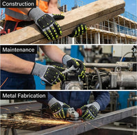 GOL-SIV Impact Protection Gloves,Level5 Cut Resistant Work Gloves,Nitrile Coated Heavy Duty Work Gloves, Anti Vibration Gloves For Men,Women(1Pair,Large)