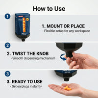 GOL-SIV Earplug Dispenser, with 250 Pairs Earplug, NRR 32dB, Wall Mount