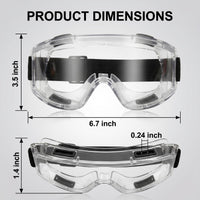 GOL-SIV Safety Goggles ANSI Z87.1 - Anti Fog Clear Scratch-Resistant Lens Lab Eye Protection, Over Glasses Goggles (1 Pack)