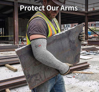 GOL-SIV Arm Protectors For Thin Skin And Bruising, Cut Resistant Sleeves For Men Women, A5 Level Farmer Sleeve For Gardening (Black & Grey, 17.7 In - 2pairs)