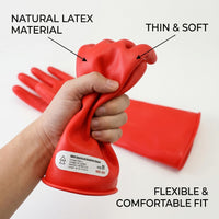 GOL-SIV Class 1 Insulated Electrician Gloves, ASTM D120, 7500V, Red, 1 Pair
