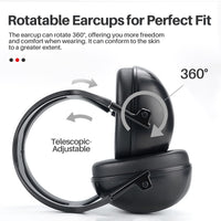 GOL-SIV 35dB Ear Protection for Shooting,Noise Reduction Earmuffs,Sound Proof Hearing Protection For Construction,Gun Range,Airport,Lawn Mowing,Black