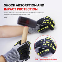 GOL-SIV Impact Protection Gloves,Level5 Cut Resistant Work Gloves,Nitrile Coated Heavy Duty Work Gloves, Anti Vibration Gloves For Men,Women (1Pair,Small)