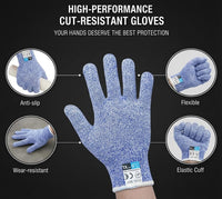 GOL-SIV A5 Cut Resistant Gloves, Touch-screen Compatible Safety Anti Cutting Gloves for Meat Fish Cutting, Mandoline Slicing, Wood Carving (Grey, 2XL)