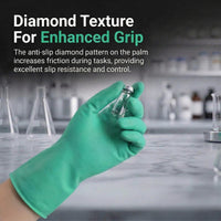 GOL-SIV Nitrile Chemical Resistant Gloves 12 Pairs, 18mil, Reusable Heavy Duty Safety Work Gloves, for Industrial & Cleaning, Acid Alkali Oil Protection, Puncture Resistant, Large