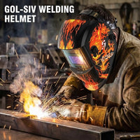 GOL-SIV Welding Helmet Auto Darkening - True Color Wide View Welding Shield - 0.1ms Response Time- Optical Grade 1/1/1/1 - Adjustable Wide Shade for SMAW, MIG, TIG, GTAW-Lightweight for Extended Wear