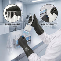 GOL-SIV Black Neoprene Chemical Gloves, 26 Mil Work Gloves, L, 6 Pair