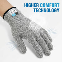 GOL-SIV Level 5 Cut Resistant Gloves, Touch-Screen Compatible, Food Grade for Oyster Shucking, Meat Cutting, Mandoline Slicer, Knife Handling, Wood Carving, Grey, Large