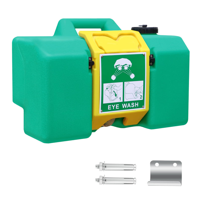 GOL-SIV Portable Eyewash Station, 8 Gallon, Wall Mount, Dual Spray