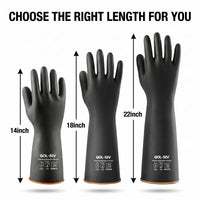 GOL-SIV Heavy Duty Latex Gloves, Chemical Resistant Work Gloves - Waterproof, Resist Acid, Oil, Alkali - Extra Long Industrial Rubber Safety Glove for Sandblasting & Deep Tank, 22in, 6 Pairs