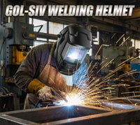 GOL-SIV Auto Darkening Welding Helmet4"×4"-Optical Grade 1/1/1/2-True Color-Solar&Battery Power-4 Sensor,0.1ms Response Time-Wide Shade DIN5-9/9, 13 for SMAW,TIG, MIG, GTAW, Grinding-Lightweight Wear