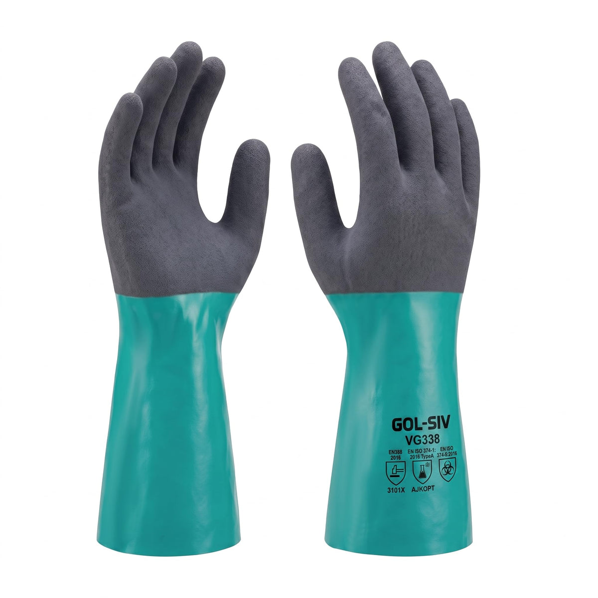 GOL-SIV Nitrile Chemical Resistant Work Gloves, XL, 6 Pairs