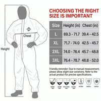 GOL-SIV 6-Pack Hazmat Suit with Hood - Type 3/4 Chemical Liquid Splash Protective Coveralls for Pressure Washing & Hazardous Handling (XXXL)