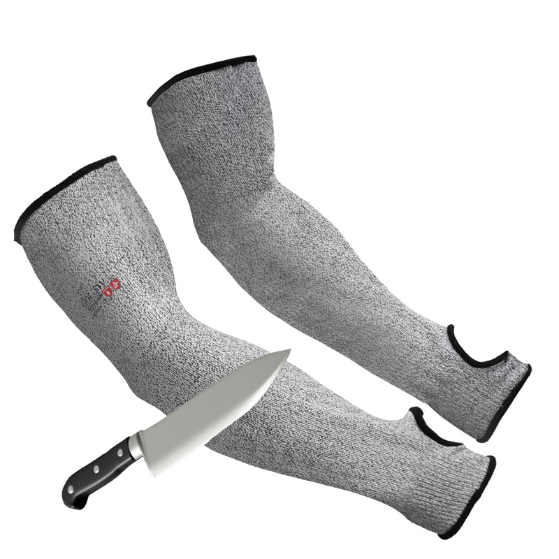 GOL-SIV Arm Protectors For Thin Skin And Bruising, Kevlar Sleeves. A5 Level Cut Resistant Arm Sleeves For Gardening, Welding, Kitchen (Grey, 17.7 In)