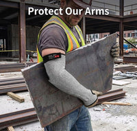 GOL-SIV Cut Resistant Sleeves With Thumb Hole, Arm Protectors For Thin Skin And Bruising, Gardening Sleeves For Women, Men, Elderly (17.7in, Grey)