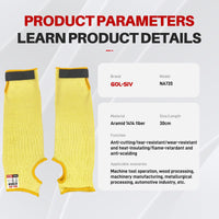GOL-SIV Cut Resistant Sleeves With Thumb Hole,Thin Skin Arm Protection Sleeves And Bruising, Kevlar Sleeves For Women, Men, Elderly(Yellow,11.8 in)