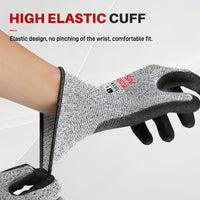 GOL-SIV Cut Resistant Work Gloves,Level 3 Cut Proof Glove With Pu Coated,Safety Work Gloves For Metal Fabrication,Wood Working,Construction,Large