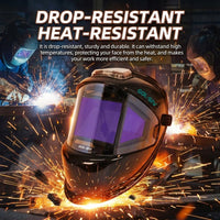 GOL-SIV WHA100 Auto Darkening Welding Helmet-CE EN175 Certification-Solar&Battery Power-4 Sensors, 0.04ms Response Time-Optical Grade 1/1/1/2-True Color Wide View Screen-Shade 8-12 for SMAW, MIG, TIG, GTAW