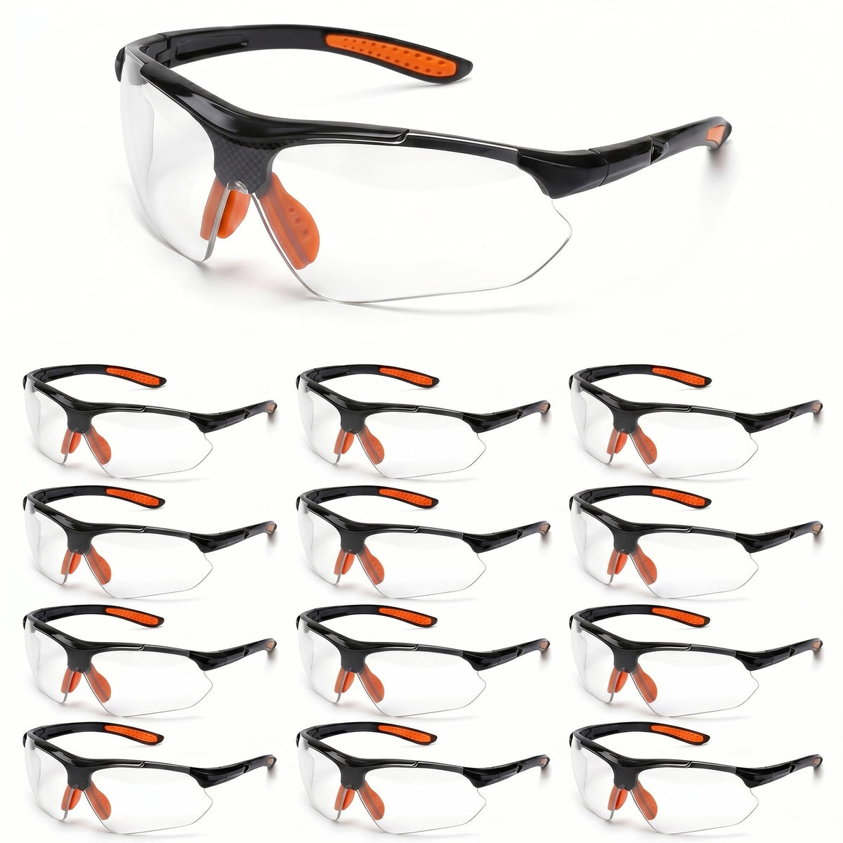 GOL-SIV Safety Goggles (36 Pack) - Wholesale Bulk Anti Fog Clear Protective Eyewear, ANSI Z87.1 Industrial Wrap-Around Goggles for Contractors, Construction & Workplace