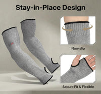 GOL-SIV Arm Protectors For Thin Skin And Bruising, Kevlar Sleeves. A5 Level Cut Resistant Arm Sleeves For Gardening, Welding, Kitchen (Grey, 17.7 In)
