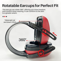 GOL-SIV SNR 29dB Noise Reduction Earmuffs,Sound Proof Ear Protection,For Construction and Loud Workplace,Red
