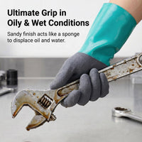 GOL-SIV Nitrile Chemical Resistant Work Gloves, M, 12 Pairs