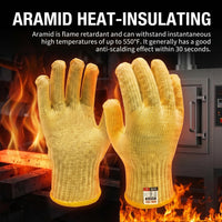 GOL-SIV 5 Pairs Cut Resistant Work Gloves, 7-Gauge Heavy Duty Aramid Fiber, Heat & Cut Protection for Men, Large Hands, Ideal for Metal Glass Handling, Woodworking & Industrial Builders, L