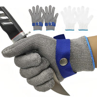 GOL-SIV ANSI A9 Cut Resistant Glove, Stainless Steel Mesh Metal Glove, Food Grade for Kitchen Cooking, Butcher Meat Cutting, Oyster Shucking, Mandoline, Fishing, Size S, 2 pcs