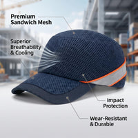 GOL-SIV Bump Cap Safety Hat, ABS Shell with Shock Absorbing EVA Foam