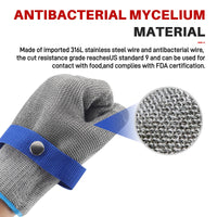 GOL-SIV ANSI 9 Cut Resistant Glove, Stainless Steel Metal Gloves for Cutting, Food Grade for Kitchen Cooking, Oyster Shucking, Mandoline, Fishing, M, 1 Pcs