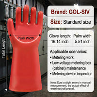 GOL-SIV Class 1 Insulated Electrician Gloves, ASTM D120, 7500V
