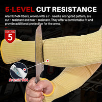 GOL-SIV Cut Resistant Sleeves With Thumb Hole,Thin Skin Arm Protection Sleeves And Bruising, Kevlar Sleeves For Women, Men, Elderly(Yellow,11.8 in)