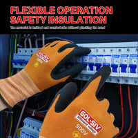 GOL-SIV 500V Insulated Electrician Gloves, Touchscreen, Nylon, Large