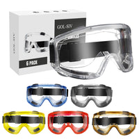 GOL-SIV Safety Goggles ANSI Z87.1 - Anti-Fog Clear Lab Eye Protection for Over Glasses, Scratch-Resistant Lens (2 Pack)