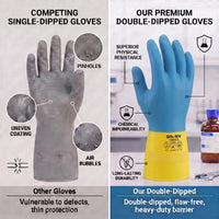 GOL-SIV Neoprene Latex Blend Chemical Gloves, 20 Mil, 2 Pairs, M