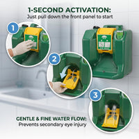 GOL-SIV 16 Gallon Portable Eyewash Station, ANSI Z358.1 Compliant Gravity Fed Emergency Eye Wash, Wall Mountable ABS Equipment with Handle for Industrial Chemical Worksites & Manufacturing