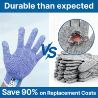 GOL-SIV Level 5 Cut Resistant Gloves Food Grade, Oyster Shucking Gloves Comfort Safety Mandoline Slicer Glove for Meat Cutting, Wood Carving, Blue, Small