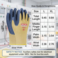 GOL-SIV 400V Insulated Electrician Gloves, Rubber, Non-Slip, Large