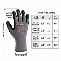 GOL-SIV Sandy Nitrile Work Gloves 12 Pairs, EN388 Level 4 Abrasion, Anti-Slip Grip for Oily Parts, Breathable Seamless Knit Gloves for Mechanic, Warehouse & DIY (L)