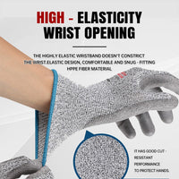GOL-SIV Cut Resistant Work Gloves, Level 3 Cut Proof Glove with PU Coated, Safety Work Gloves for Metal Fabrication, Wood Working, Construction, Medium