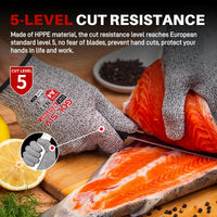 GOL-SIV Cut Resistant Work Gloves, ANSI A4 Food Grade Cutting Gloves for Che for Kitchen Meat Cutting,Metal Fabrication, Wood Working,Non Slip, Breathable Large